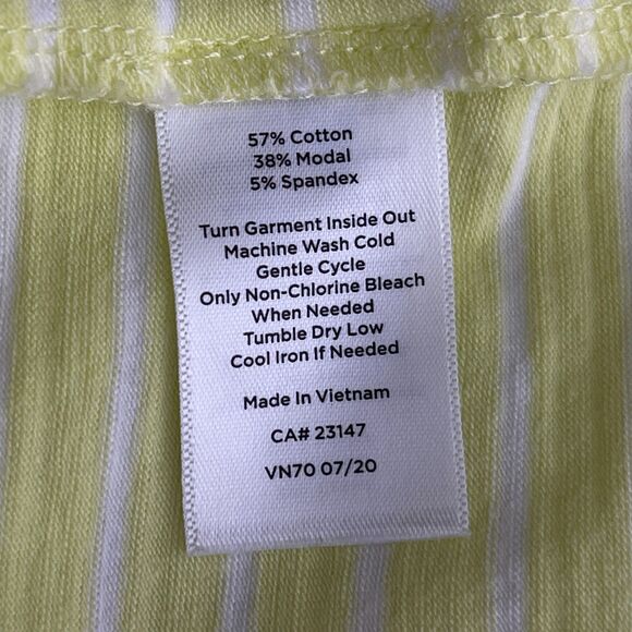 T by Talbots Split Neck Striped Long Sleeve Tee Women's Size Medium Petite - Picture 4 of 6